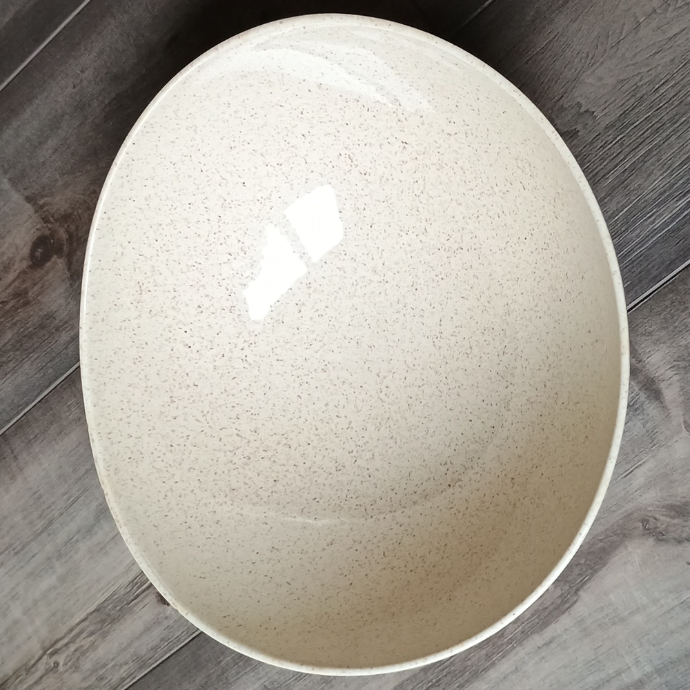 Vintage Red Wing Pottery Futura Large Serving Salad Bowl Tan Brown Speckled USA